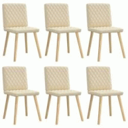 VidaXL Chaises à Manger Lot De 6 Crème Tissu - beige 8721158569431 VidaXL Chaises à Manger Lot De 6 Crème Tissu - beige 8721158569431