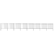 Vidaxl clôture de jardin avec dessus en lance acier 13,6 x 1,5 m noir 277636