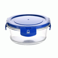 Benetton - Récipient hermétique rond 570 ml en verre borosilicate, collection Rainbow - bleu verre BE252