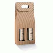Boîte pour 2 bouteilles en carton micro-cannelure 18x9x41cm - paquet de 10