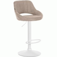 CLP Tabouret de bar Milet en Tissu et Pied métal Taupe/Blanc - gris textile 321276 CLP Tabouret de bar Milet en Tissu et Pied métal Taupe/Blanc - gris textile 321276