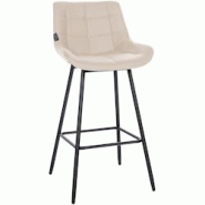 CLP Tabouret de bar Weston Crème/Similicuir - beige polyester 321462 CLP Tabouret de bar Weston Crème/Similicuir - beige polyester 321462