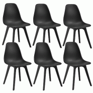 Décoshop26 - Set de 6 Chaises Design Chaise de Cuisine Chaise de Salle à Manger Plastique Noir 03_0003730 - noir 3000444499788 Décoshop26 - Set de 6 Chaises Design Chaise de Cuisine Chaise de Salle à Manger Plastique Noir 03_0003730 - noir 3000444499788