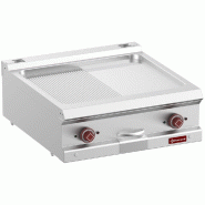 Diamond - Plaque cuisson élec., 1/2 lisse 1/2 rainurée, chrome dur, mod. 1/1  -Top- - réf. E7/PMCD7T-N - gris inox AKS-E7/PMCD7T-N