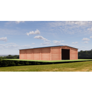 Double abri avec couloir de jonction 12 x 9 m - JONCA-3 - LCI Cheval - bois Douglas massif - fabrication française