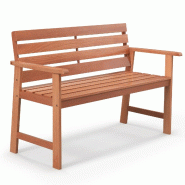 Helloshop26 - Banc de jardin 120,5 x 64 x 84 cm assise ergonomique confortable style naturel scandinave en bois dur 20_0021023 - Bois massif 300023380