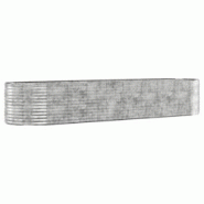 Helloshop26 - Jardinière bac lit surélevé plantes fleurs terrasse jardin de jardin acier enduit de poudre argenté Argent 02_0039724 - 3000218553098 Helloshop26 - Jardinière bac lit surélevé plantes fleurs terrasse jardin de jardin acier enduit de poudre argenté Argent 02_0039724 - 3000218553098