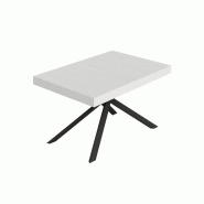 Itamoby Table Extensible Niket 140/400X90 Cm, Frêne Blanc, Pieds Anthracite - blanc multi-matériau VE0140400NIKE-BF