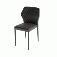 Louis - Chaise empilable en simili cuir noir