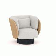 Fauteuil Dune Punt avec base pivotante et tissu personnalisable Fauteuil Dune Punt avec base pivotante et tissu personnalisable