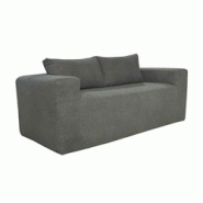 Oviala Business Oviala Canapé 2 places en tissu bouclette avec coussins vert - vert textile 114168