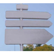Panneaux directionnels à caissons traversants en aluminium sobre et robuste, s'intégrant parfaitement dans un site urbain ou rural - Gamme BERGERONNETTE