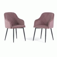 RATTATAN Lot de 2 chaises en velours d’intérieur, dossier haut, pieds en métal, idéales pour cuisine, salle à manger, bar, restaurant – Rose/G RATTATAN Lot de 2 chaises en velours d’intérieur, dossier haut, pieds en métal, idéales pour cuisine, salle à manger, bar, restaurant – Rose/G
