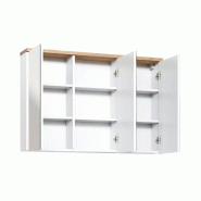 STELLAMEUBLES Armoire miroir 100 cm 3 portes – Blanc – BALI WHITE - 3667335108862
