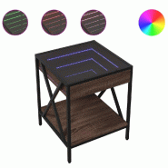VidaXL Table basse avec LED Infinity chêne marron 40x40x49 cm Modèle Atlas Design - 847696