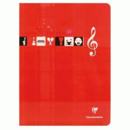 Clairefontaine Lot de 20 Cahier Musique et Chant Metric 17x22, 56p./28 feuilles 90 g/m² piquées, ligné + portées / Séyès - 3329680379709