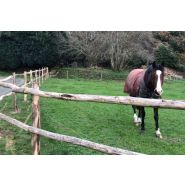 Clôture bois campagne pour chevaux - horse stop - acacia authentique, 2 lices, 1m30 - ref. Ca11200-2