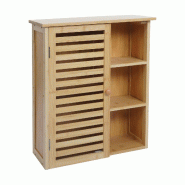 Décoshop26 - Armoire murale salle de bain meuble suspendu en bambou avec porte et 5 compartiments 60 x 50 x 19 cm 04_0009137 - 3000267329569