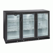 Diamond - Refroidisseur de bouteilles "arrière bar" ventilé, 3 portes vitrées battantes - réf. WR-TAB3-B3 - noir aluminium AKS-WR-TAB3-B3 Diamond - Refroidisseur de bouteilles "arrière bar" ventilé, 3 portes vitrées battantes - réf. WR-TAB3-B3 - noir aluminium AKS-WR-TAB3-B3