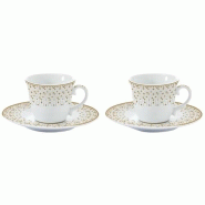 EASY LIFE Coffret 2 tasses à café 8 cl + sous-tasses - Festive - 035-1235968