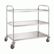 Gasfrit- Chariot de service industriel en acier inoxydable avec 3 étagères - inox 239480252