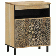 Helloshop26 - Armoire latérale rétro avec grand espace de rangement 60 x 33 x 75 cm en bois de manguier naturel 02_0047292 - Bois massif 3000234697134
