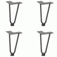 Helloshop26 - Lot de 4 pieds en épingle à cheveux pour table basse 20 cm robustes et stables style moderne en acier massif 02_0056713 - acier 300023