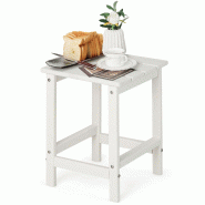 Helloshop26 - Table basse de jardin carrée 36 x 36 x 47 cm anti-UV facile d'entretien style moderne en HDPE blanc 20_0020051 - blanc 3000233280108