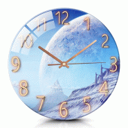 IvoQ Horloge Murale Colorée Verre 30 cm Planète - verre 8721161176725