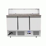 Meuble à pizzas compact réfrigéré 2 portes gn 1/1 dessus vitré - PESL3864GR