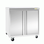 Meuble bas inox 800x600 mm sur roulettes PREMIUM - GOLDINOX - gris inox 3701770809158