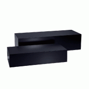 Podium mat noir 100x45x30cm + 75x40x20cm - set de 2 - MDF