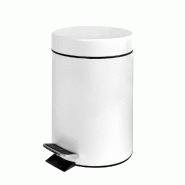Poubelle à pédale avec réceptacle intérieur en acier blanc 3l Ø17x24,5cm