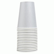 Pronappe - Réf.89311I - Carton de 300 Gobelets carton  20 cl - Ø 7 cm - zéro plastique - 20 packs de 15 gobelets sous film Argent - argenté en car