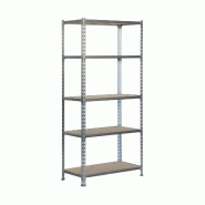SimonRack Étagère Rangement 2000x1200x300 mm, 5 niveaux, plateaux en bois, charge 200 kg par niveau, Galvanisé - Maderclick - métal 8425437077494