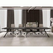 Table de réunion avec un plateau en mélaminé et les coins arrondis