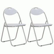 VidaXL Chaises pliantes à manger lot de 2 blanc similicuir Modèle Nova Carrée - 284408