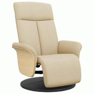 VidaXL Fauteuil inclinable avec repose-pied crème tissu  Modèle Perviora - 356527