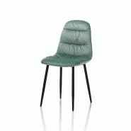 AQA Design Ensemble de 4 chaises MARTA en velours aigue-marine L.44 P.40 H.90 MP01864 - vert textile MP01864