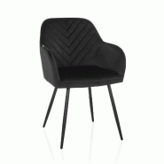 Chaise de salle à manger / chaise coque CHARVELLE tissu noir hjh LIVING - noir polyester 729488