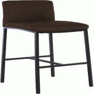 Décoshop26 - Tabouret de bar x1 design épuré et contemporain en tissu marron cadre à quatre pieds en métal noir 10_0006254 - marron métal 300026 Décoshop26 - Tabouret de bar x1 design épuré et contemporain en tissu marron cadre à quatre pieds en métal noir 10_0006254 - marron métal 300026