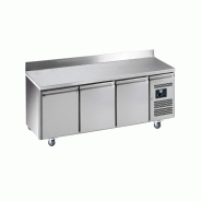Desserte réfrigérée inox avec dosseret 100x20 mm -2/+8°c avec 3 por... - PGN3200TN