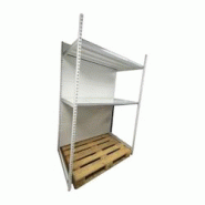 EUROP'METAL Gondole Rack DÉPART (Meuble indépendant (2 Pieds)), BLANC, 2 tablettes supérieures, Hauteur : 206cm - Profondeur de tablette : 70cm - L