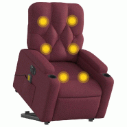 Fauteuil inclinable de massage électrique Rouge bordeaux Tissu Modèle Wallace - 8721012172371
