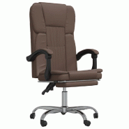 Helloshop26 - Chaise fauteuil siège pivotante de inclinable de bureau informatique étude similicuir brun 02_0024258 - métal 3000215337950