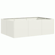 Helloshop26 - Jardinière à plantes extérieure design moderne jardin balcon 120 x 80 x 40 cm en acier blanc 02_0051530 - blanc acier 3000236963763