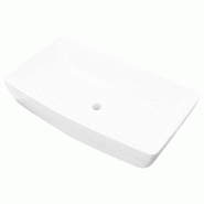 Helloshop26 - Lavabo rectangulaire vasque à poser lave-mains bain 71 x 39 cm céramique blanc 02_0002490 - 3000099871533