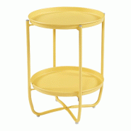 Helloshop26 - Table basse console d'appoint avec plateaux amovibles acier 58 x 40 cm jaune 03_0010767 - 3000225398903