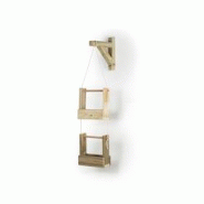 HORTALIA Jardinière suspendue Woody 2B en bois traité pour l’extérieur - marron Bois massif 500111 HORTALIA Jardinière suspendue Woody 2B en bois traité pour l’extérieur - marron Bois massif 500111