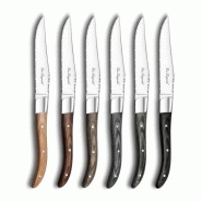 Lou Laguiole Coffret 6 couteaux steak Louis - Bois de pakka multicolore - argenté inox 3546696039605